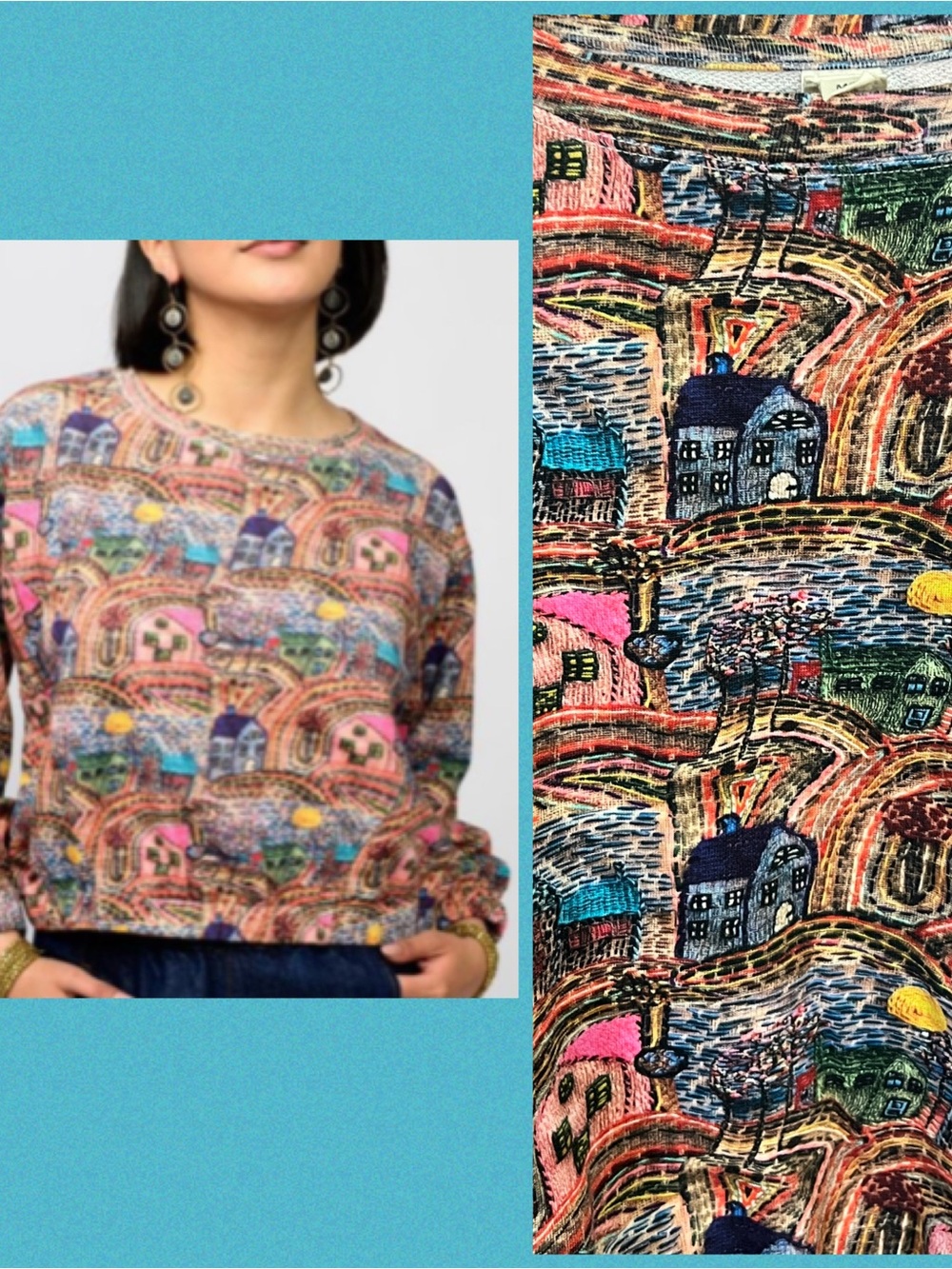 Ivy Jane Novelty Print Popover 100% cotton top sweatshirt Sold Out size M/L